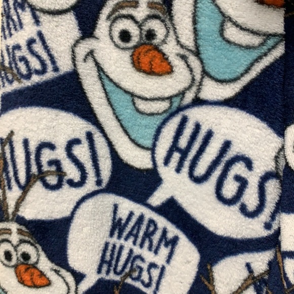 DISNEY Olaf Snowman Small PJ Bottoms Jammie Pants with ribbon tie at waist - Picture 3 of 15